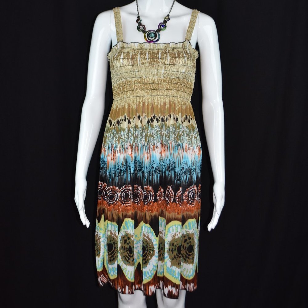 Lati Fashion M Knee Length Multi Color Sleeveless Elastic Top Dress